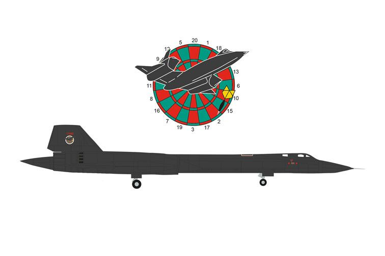 Herpa : Lockheed SR-71B U.S. AF 9th SRW De. 4, RAF F.-Dartboard 