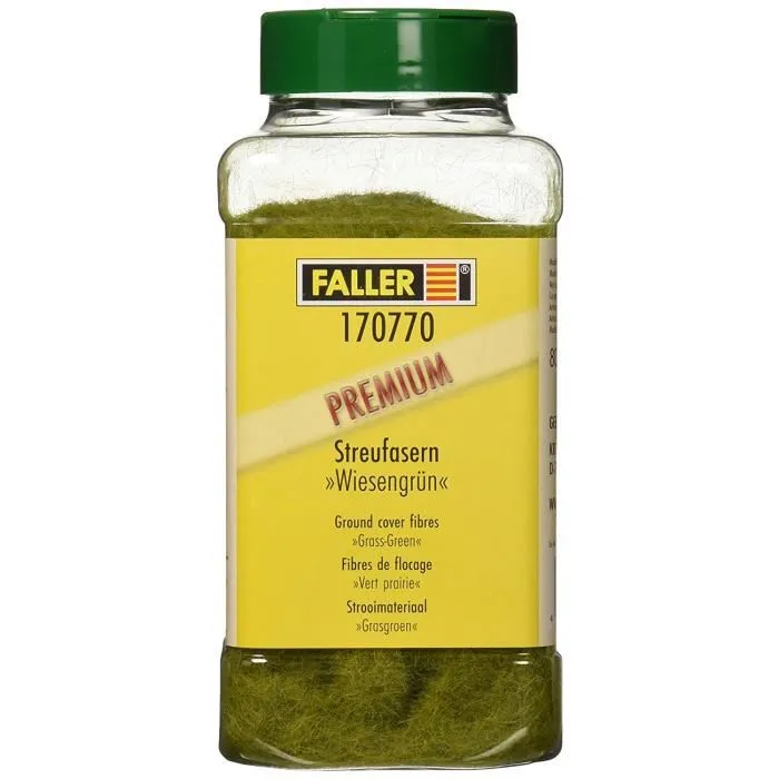 Faller : Fibres de flocage Vert Prairie 6mm "Grass Premium" 80gr