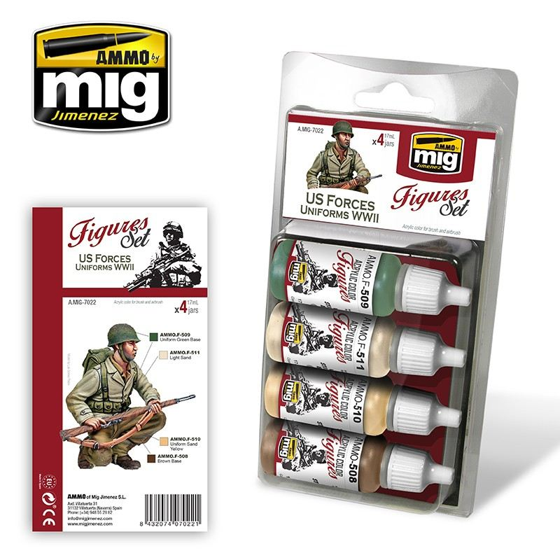 MIG : US FORCES UNIFORMS WWII 4 JARS 17 ML