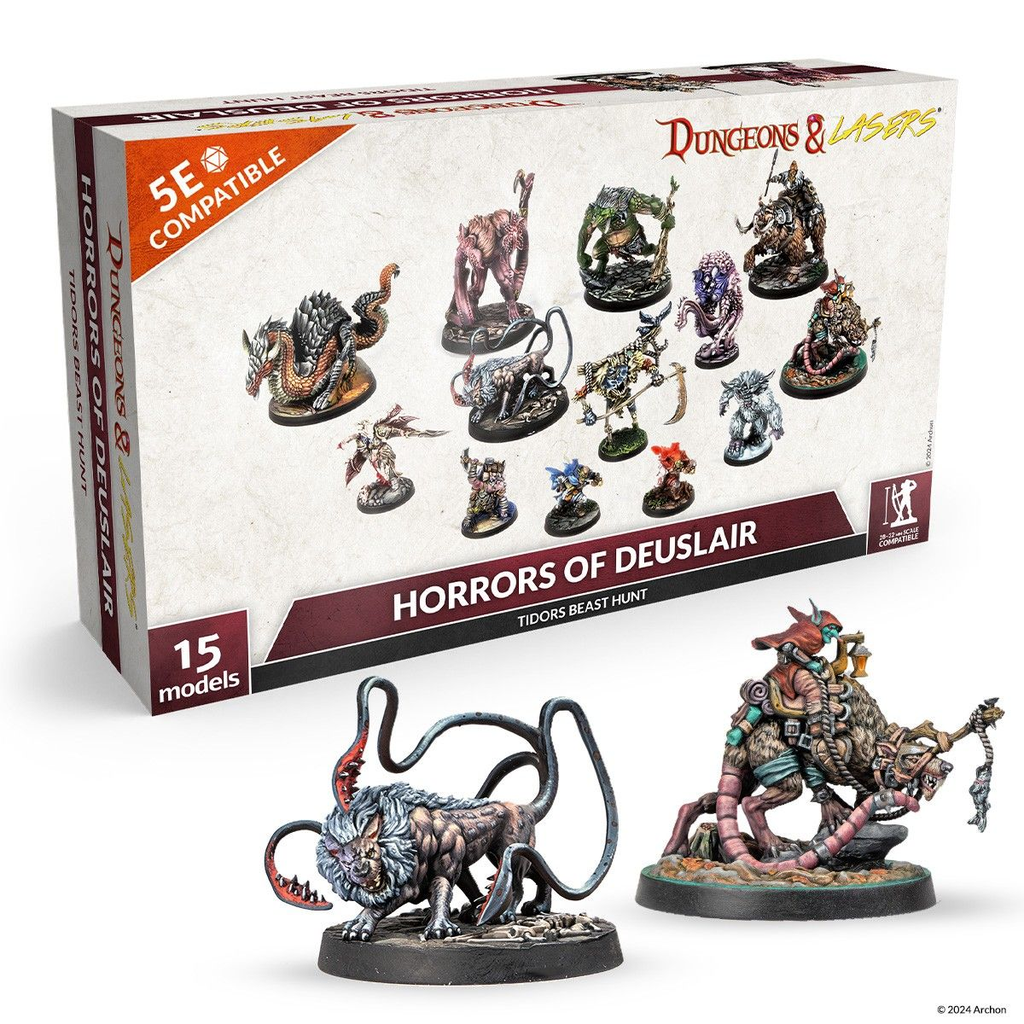 Dungeons & Lasers : Horrors of Deuslair - Pack de 15 figurines │ Dungeons & Dragons 5E Compatible