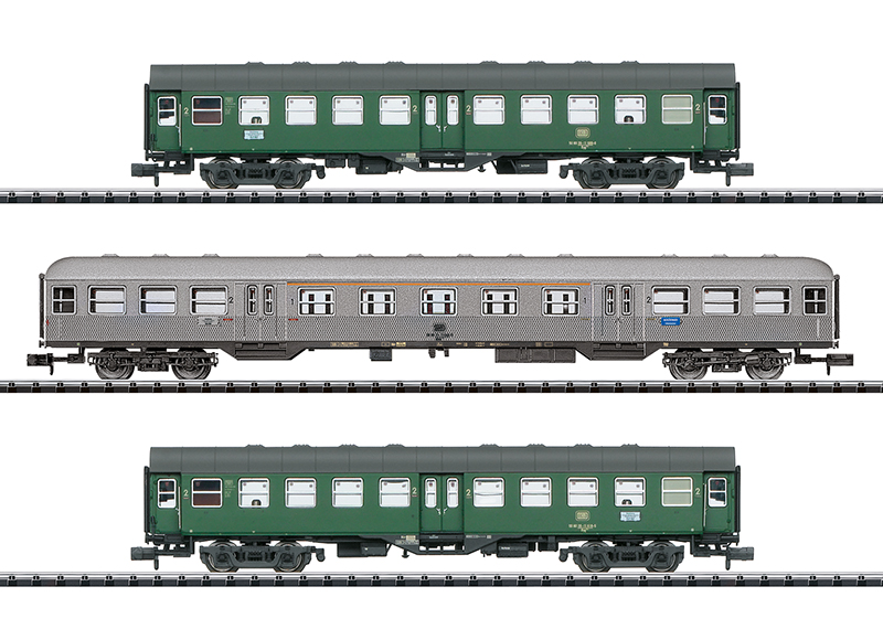 Minitrix : Voiture 2 t Byg 514 2° Classeund 1 Eilzugwagen 1./2. Klasse d ABnb 703 