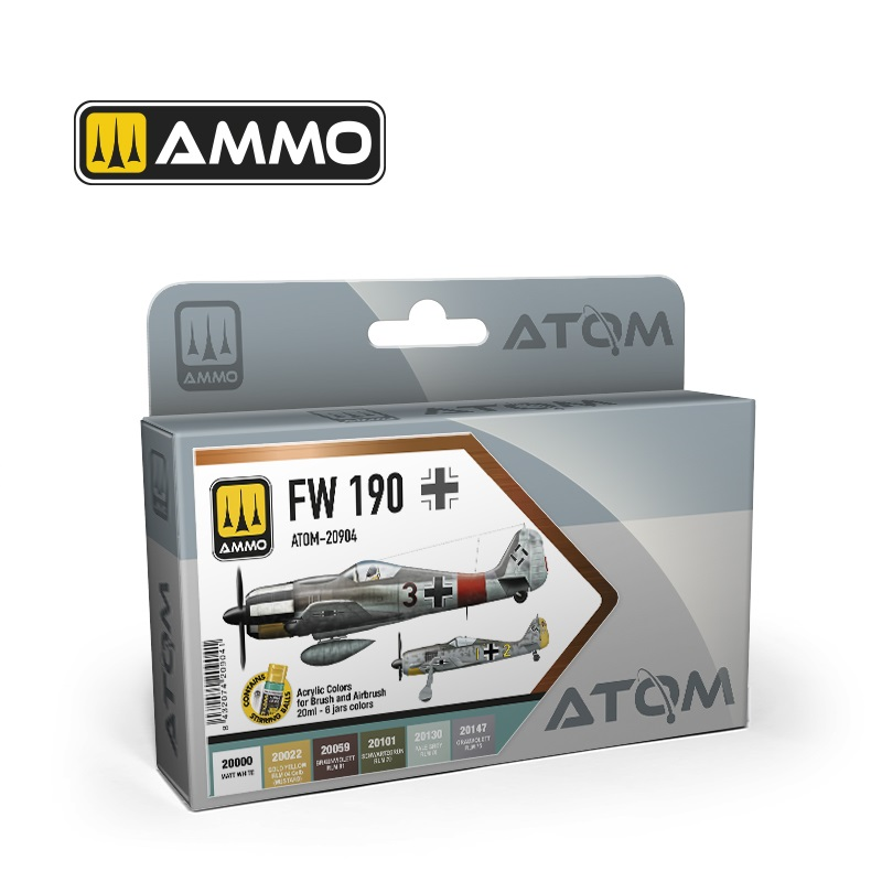 Ammo Mig : Set de Couleur FW 190  │ Atom Acrylique Paint