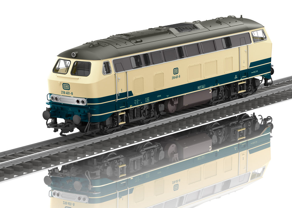 Marklin : Locomotive Diesel BR218 Crème et bleu 