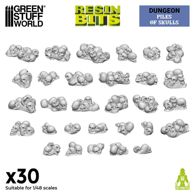 Green Stuff : Piles of Skulls 1/48 │Resin Bits 