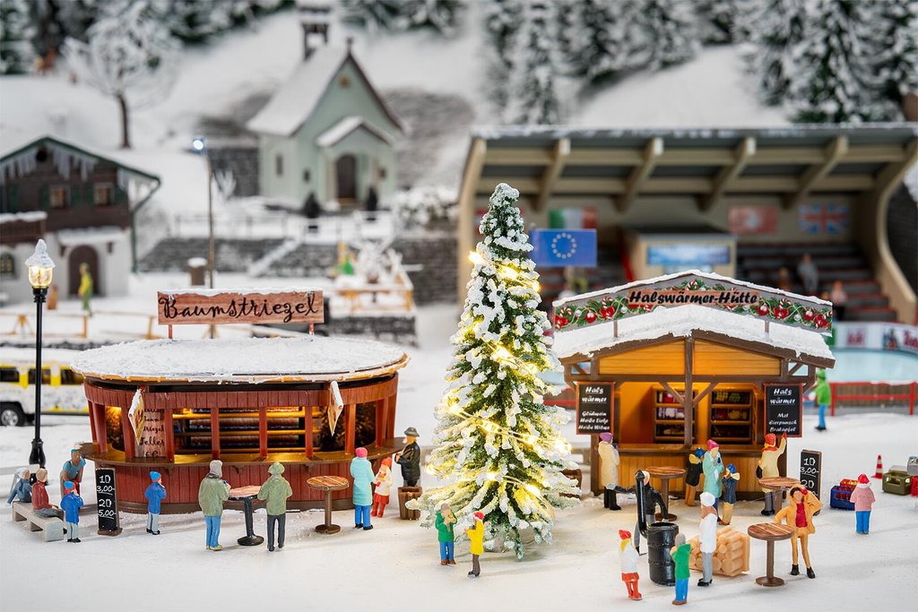 Faller : 2 Stands de Marché de Noel avec Sapin Illuminé