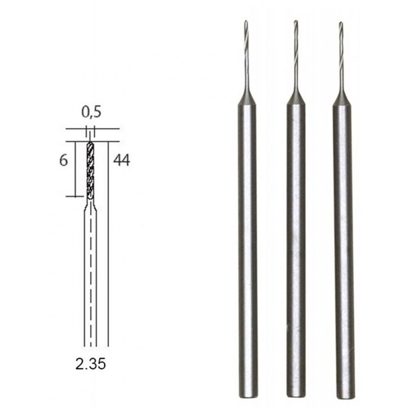 Proxxon : HSS Forets en Acier 0.5mm (3Pcs) 