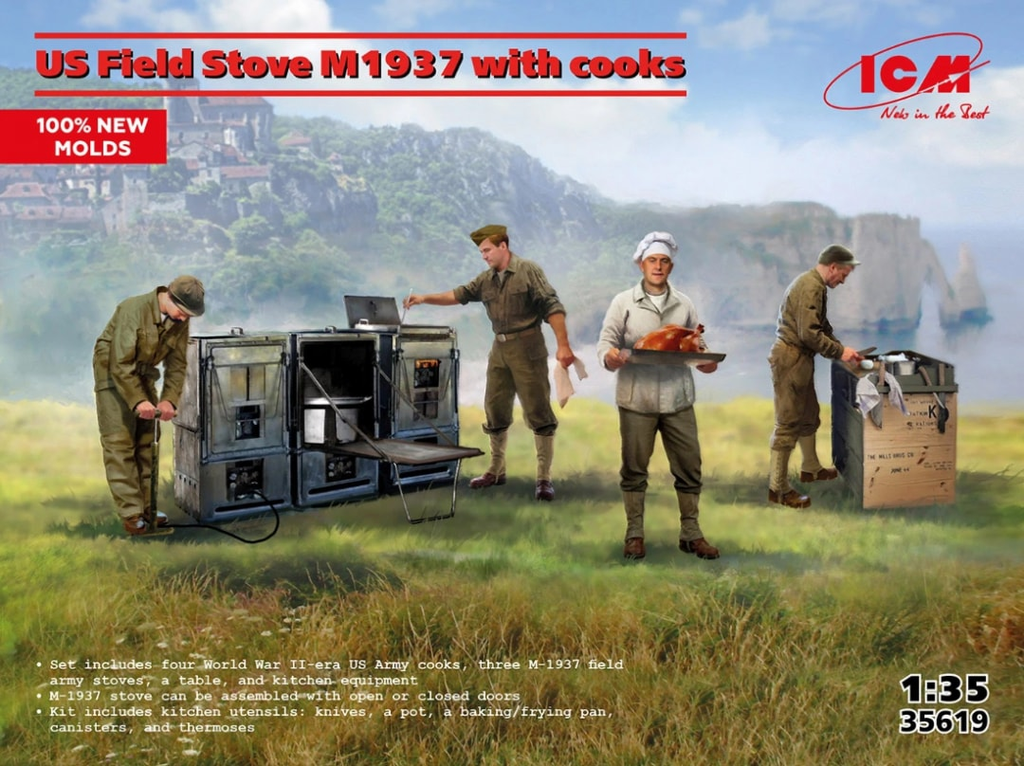 ICM : US Field Stove M1937 with Cooks 