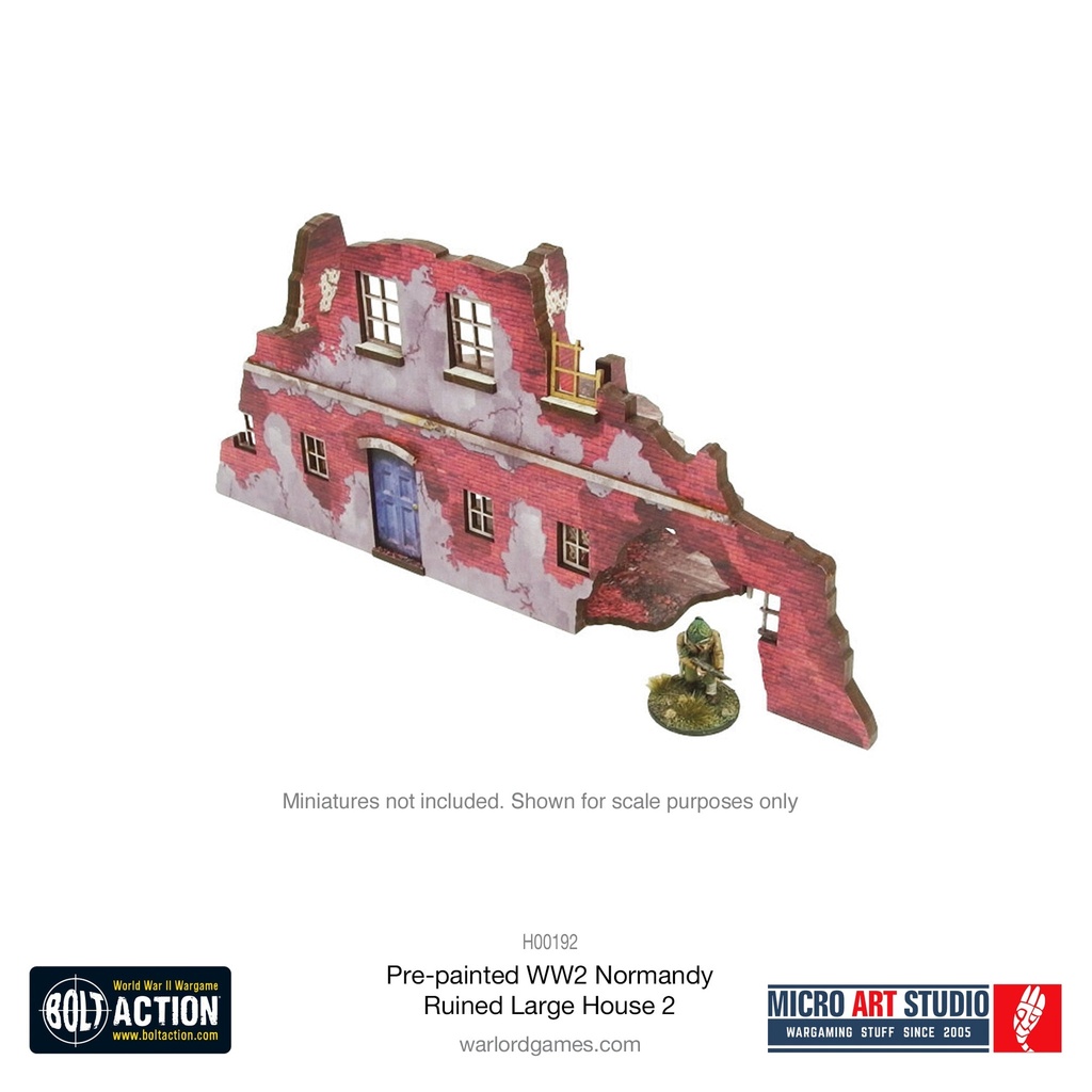 MicroArt Studio : Pre-painted WW2 Normandy Ruined Large House 2