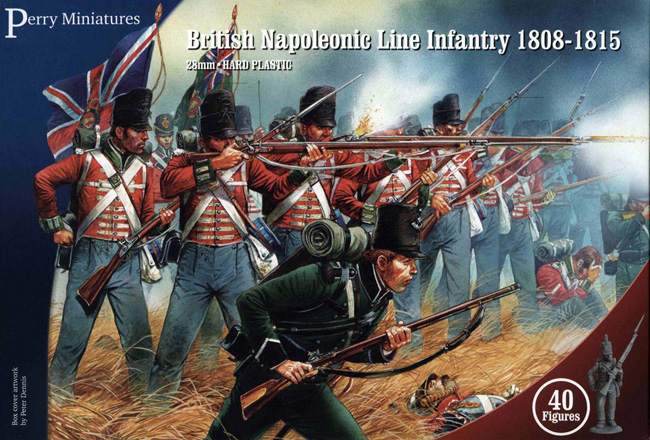 Perry Miniatures : Plastic Napoleonic British Line Infantry box set ( 36 Line Infantry, 4 Riflemen)