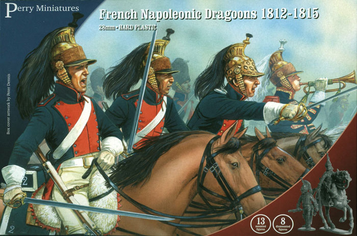 Perry Miniatures : Plastic French Napoleonic Line Dragoons (13 mounted, 8 dismounted)