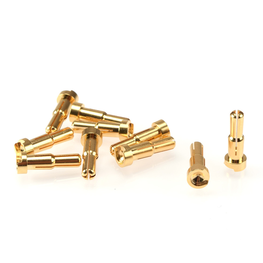 Ruddog : 4/5mm Dual Bullet GOld plud male (10pcs)