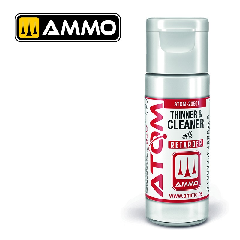 Ammo Mig : Atom Thinner & Cleaner acrylique avec Retarder (20ML)