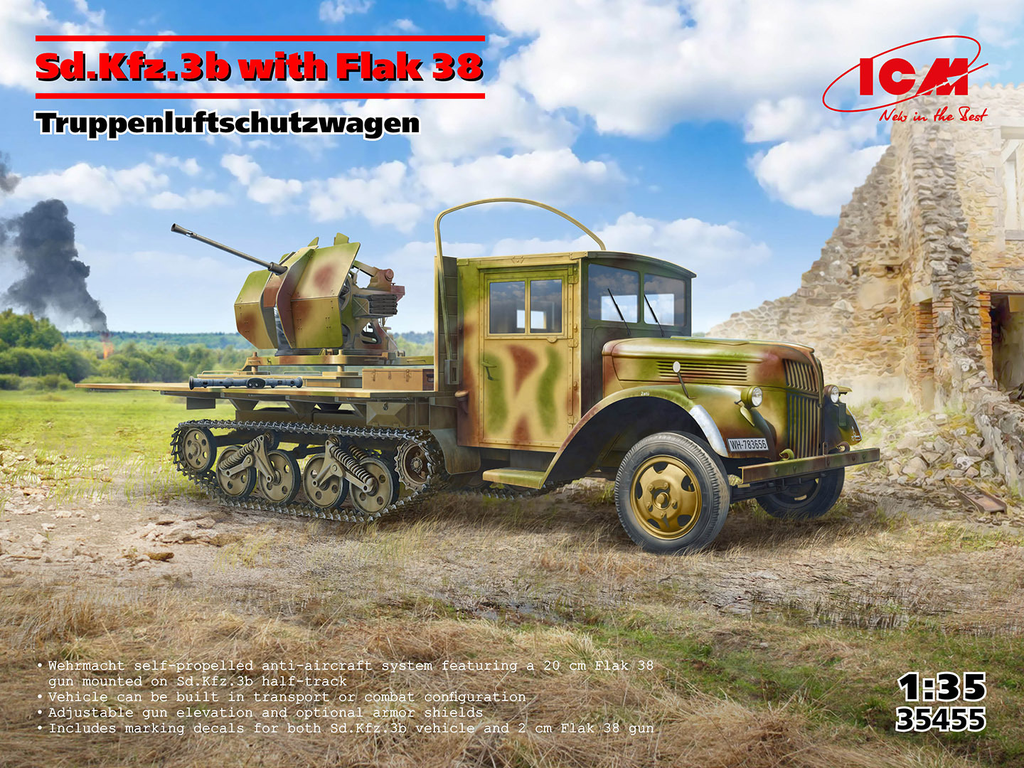 ICM : Sd.Kfz.3b │ Flak 38 AA Gun