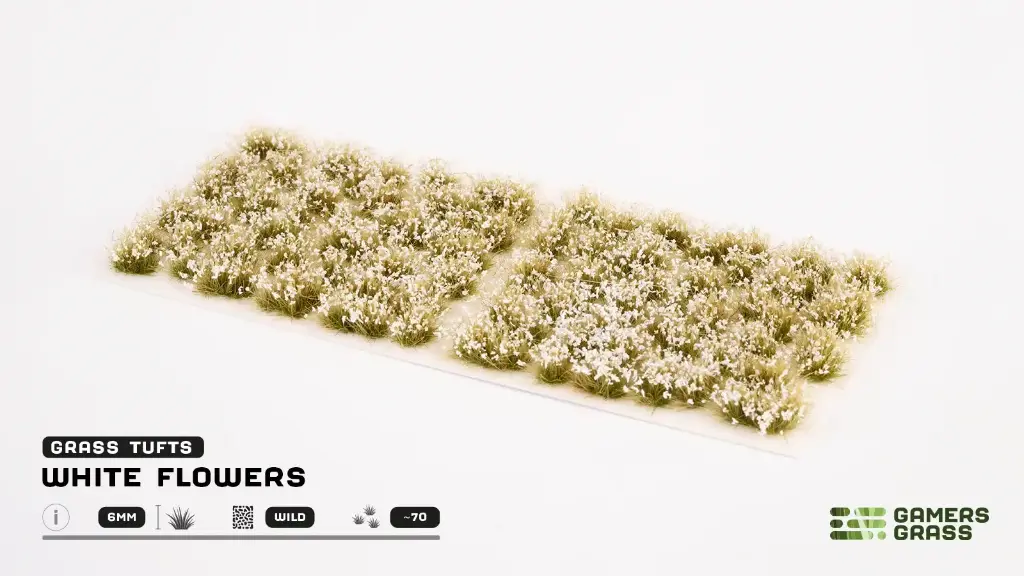 Gamers Grass : White Flowers (70Pcs) │ Touffes d'Herbes