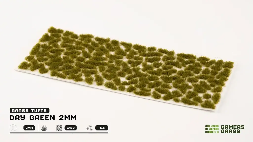 Gamers Grass : Dry Green 2mm (115pcs) │ Touffes d'Herbes