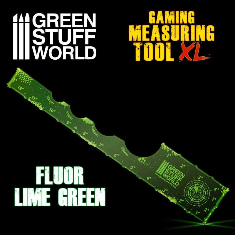 Gaming Measuring Tool - Fluor Lime Green 12 inches