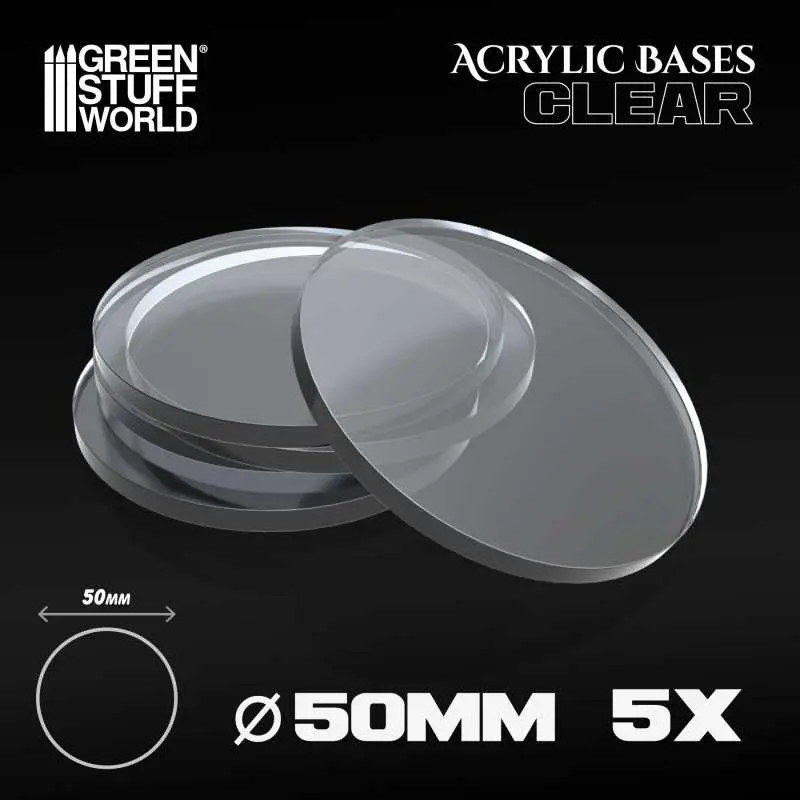 Acrylic Bases - Round 50 mm CLEAR