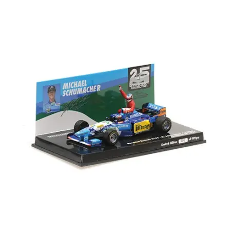 Minichamps : Benetton Renault B195 with Figurine Jean Alesi │ No.1 F1 Grand Prix du Canada 1995 - Michael Schumacher