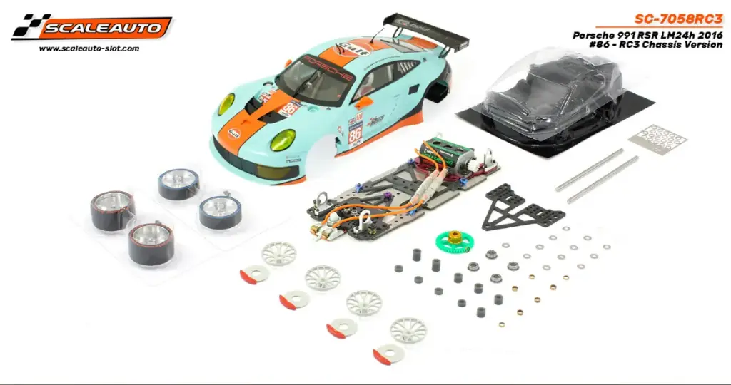 Scaleauto : Porsche 991 RSR Gulf n°86 Le Mans 2016 Chassis SC-8003 GT3 Racing