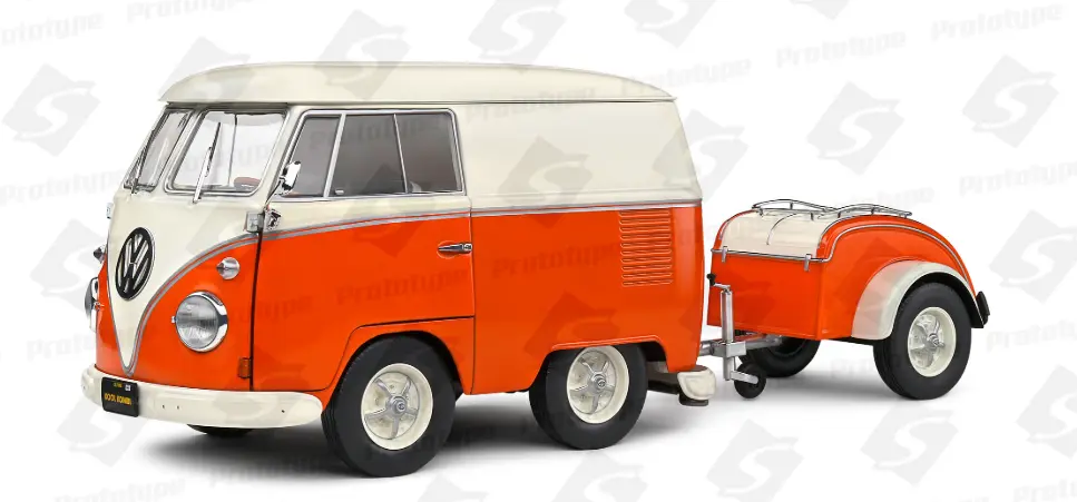 Solido : Volkswagen Kool Kombi │ Orange & Blanc - 1950