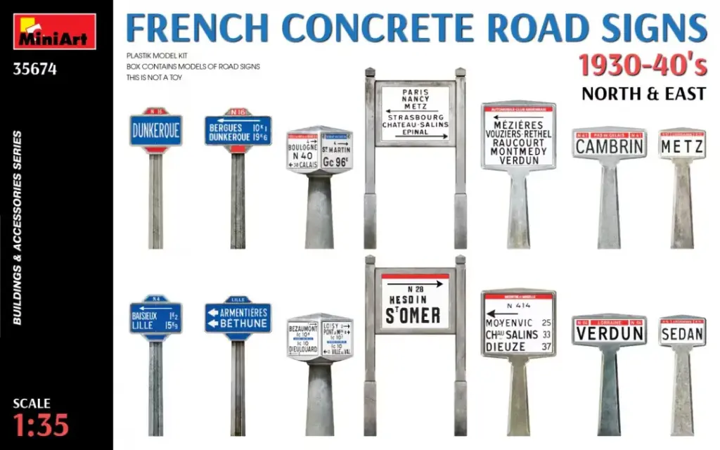 MiniArt : French Concrete Road Signs 1930-40's North & East