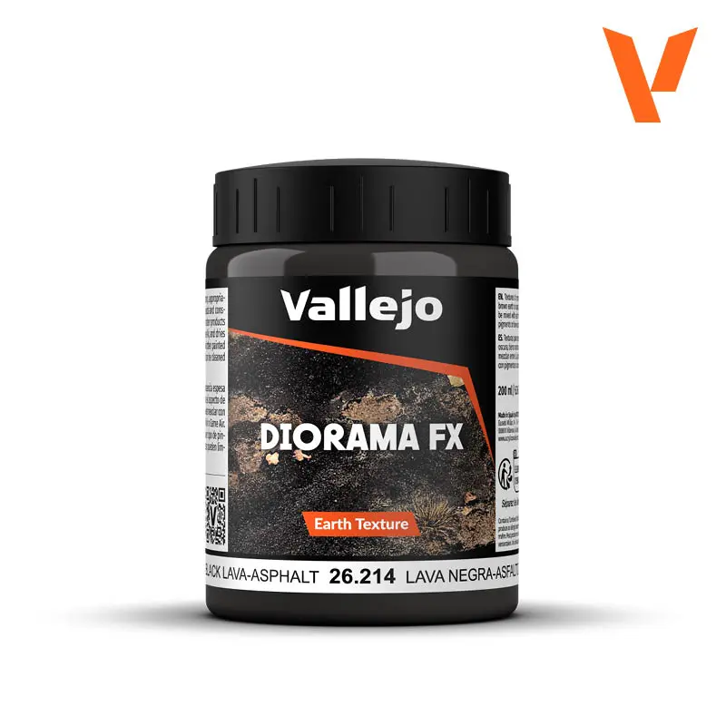 Vallejo : Black Lava Asphalt - 200ml │ Texture - Diorama FX