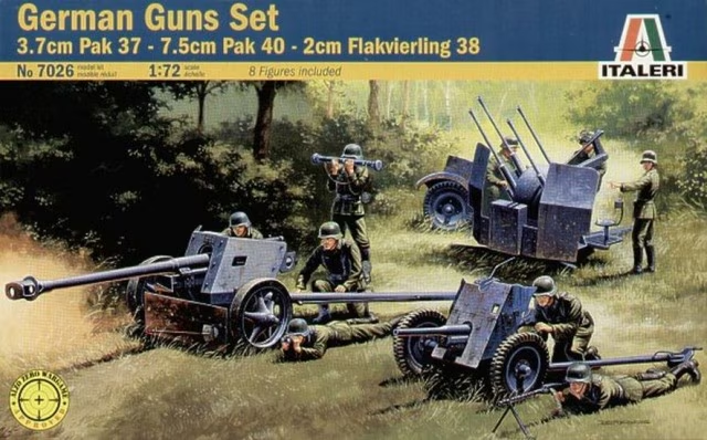 Italeri : German Guns Set 3,7cm Pak 36, 7,5cm Pak 40 & 2cm Flakvierling 38