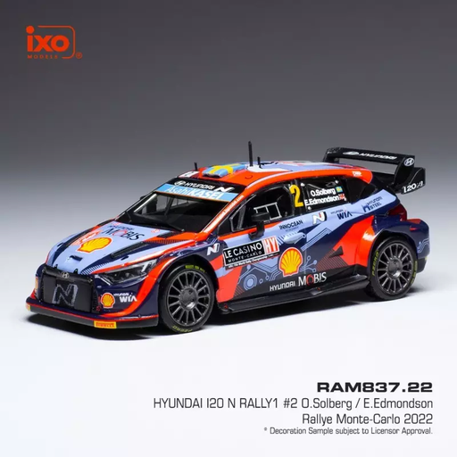 [IXM RAM837.22] Ixo : Hyundai i20 WRC │n2 Rallye Monte-Carlo 2022 │O.Solberg / E.Edmondson