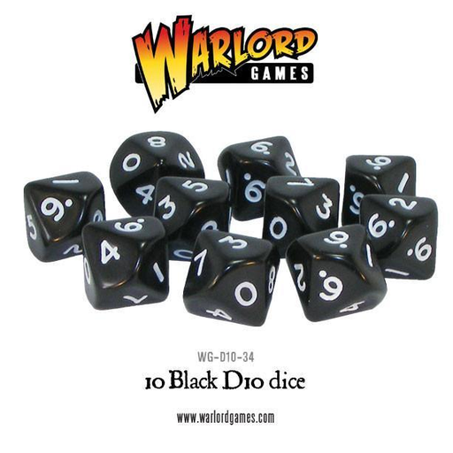 [WLG WG-D10-34] Set de 10 dés D10 │ Noir