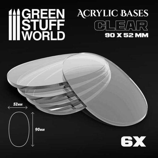 [GSW 11657] Green Stuff : Socles Transparents 90x52mm (6pcs)