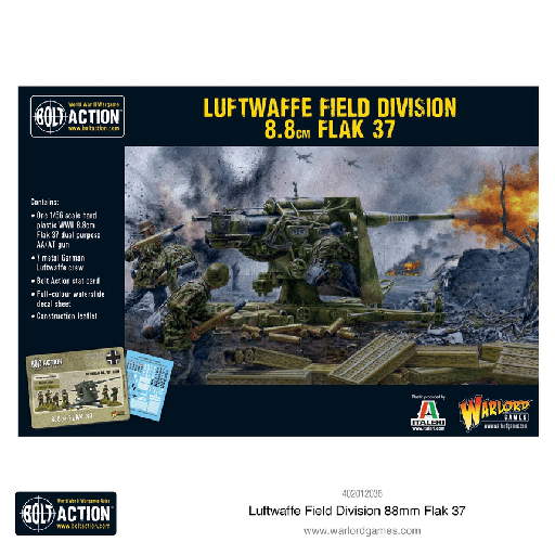 [WLG 402212036] Bolt Action : Luftwaffe Field Division - Canon 8.8cm Flak 37 │ Early/ Mid/ Late