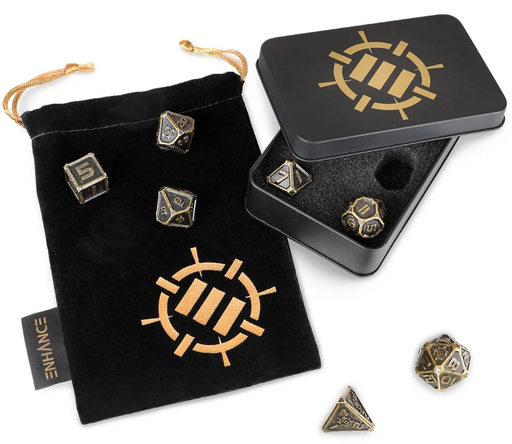 [ENH TTDM7500BKEW] Enhance Gaming : Set de dés en Metal RPG 