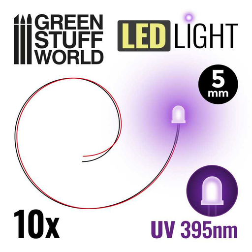[GSW 3830] Green Stuff : Leds 5mm - UV/ 395nm (10pcs)