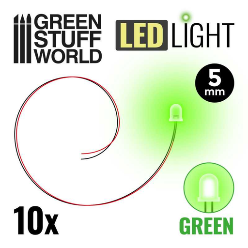 [GSW 3828] Green Stuff : Leds 5mm - Vert (10pcs)