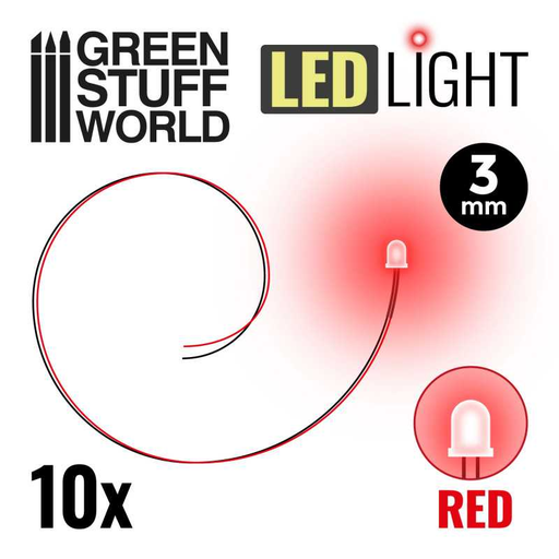 [GSW 3823] Green Stuff : Leds 3mm - Rouge (10pcs)