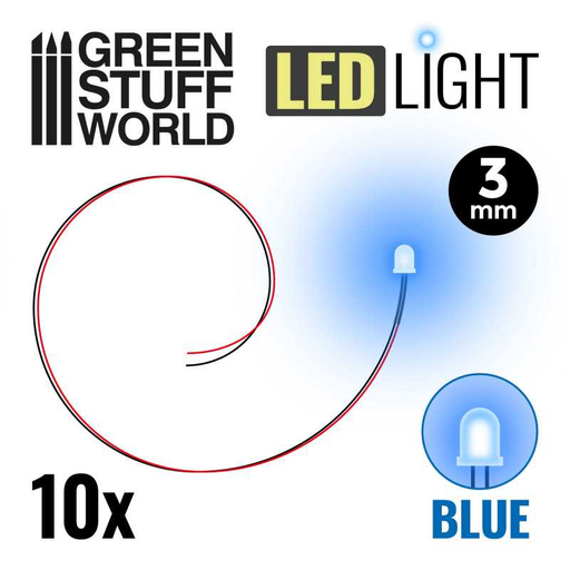 [GSW 3825] Green Stuff : Leds 3mm - Bleu (10pcs)