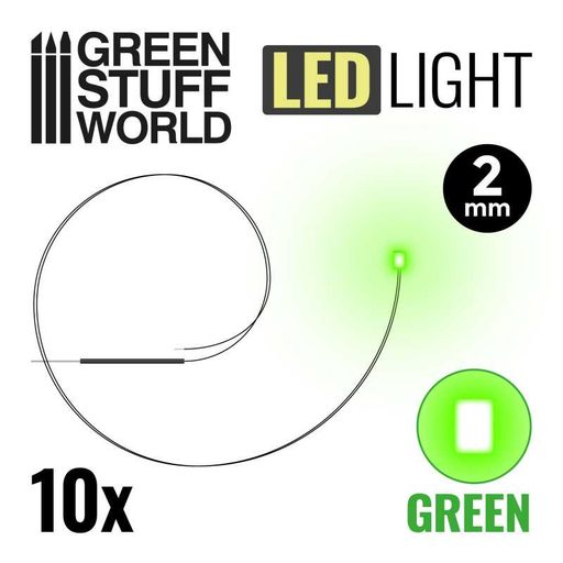 [GSW 1413] Green Stuff : Leds 2mm - Vert (10pcs)