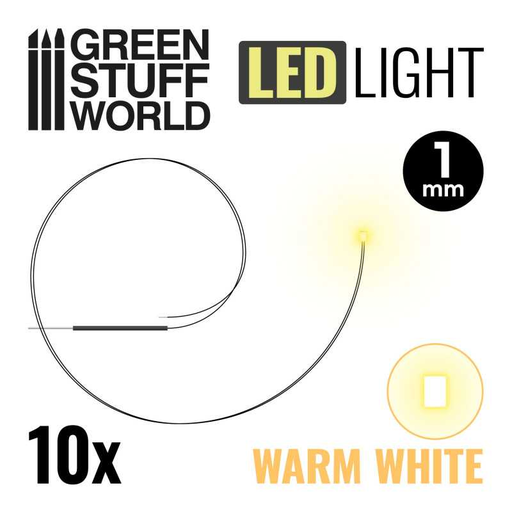 [GSW 1382] Green Stuff : Leds 1mm - Blanc Chaud (10pcs)