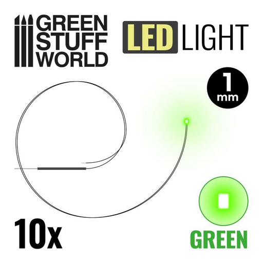 [GSW 1412] Green Stuff : Leds 1mm - Vert (10pcs)