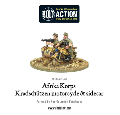 [WLG WGB-AK-23] Boltaction : Afrika Korps Kradschutzen motorcycle and sidecar