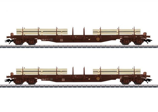 [MKN 47150] 2 WAGONS PLATS AVEC BOIS DE SCO-IAGE