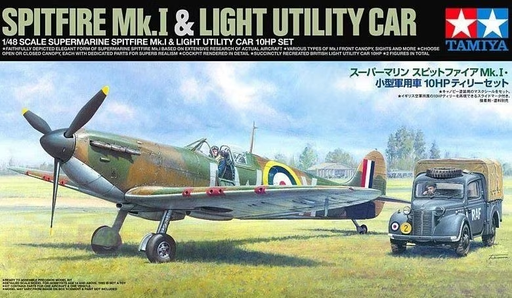 [TYA 25211] Tamiya : Supermarine Spitfire Mk.I & Light Utility Car 10HP Tilly Set