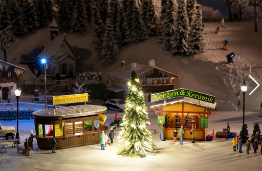 [FAL 134002] Faller : 2 Stands de marché de Noel avec Sapin illuminé