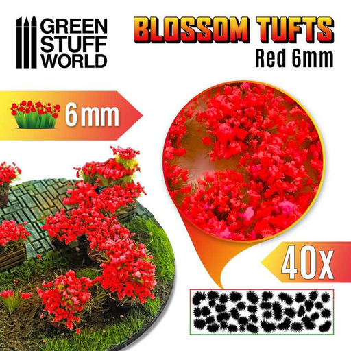 [GSW 9280] Green Stuff : Touffe de fleurs - Rouge │ 6mm