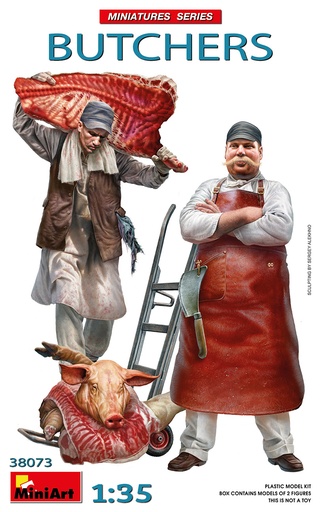 [MNT 38073] Miniart : Bouchers avec porc decouper