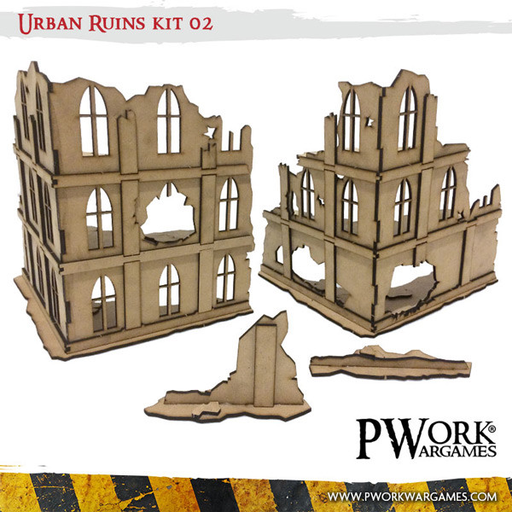 [PWW TS00102MDF] PWork Wargames : Urban Ruins Kit 02