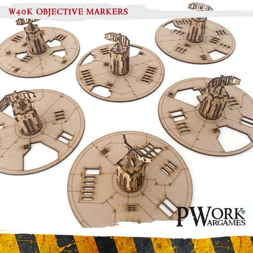 [PWW ACC001MDF] PWork Wargames : Objective Marklers & Radar Towers