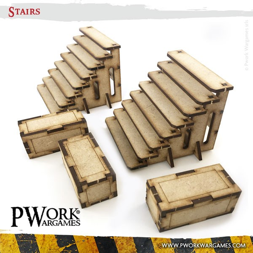 [PWW TS00702MDF] PWork Wargames : Stairs Set