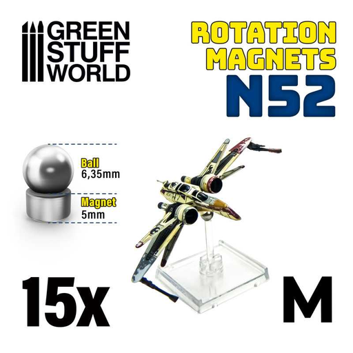 [GSW 9276] Green Stuff : Aimants Rotatifs en Néodymes M │Ball : 6.35mm - Magnet : 5mm │ 15 units (N52)