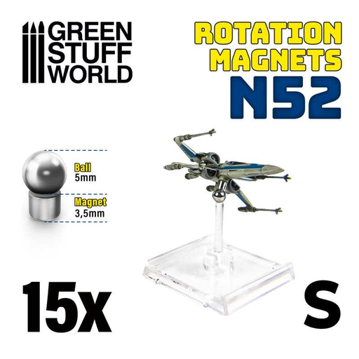 [GSW 9275] Green Stuff : Aimants Rotatifs en Néodymes S │Ball : 5mm - Magnet : 3.5mm │ 15 units (N52)